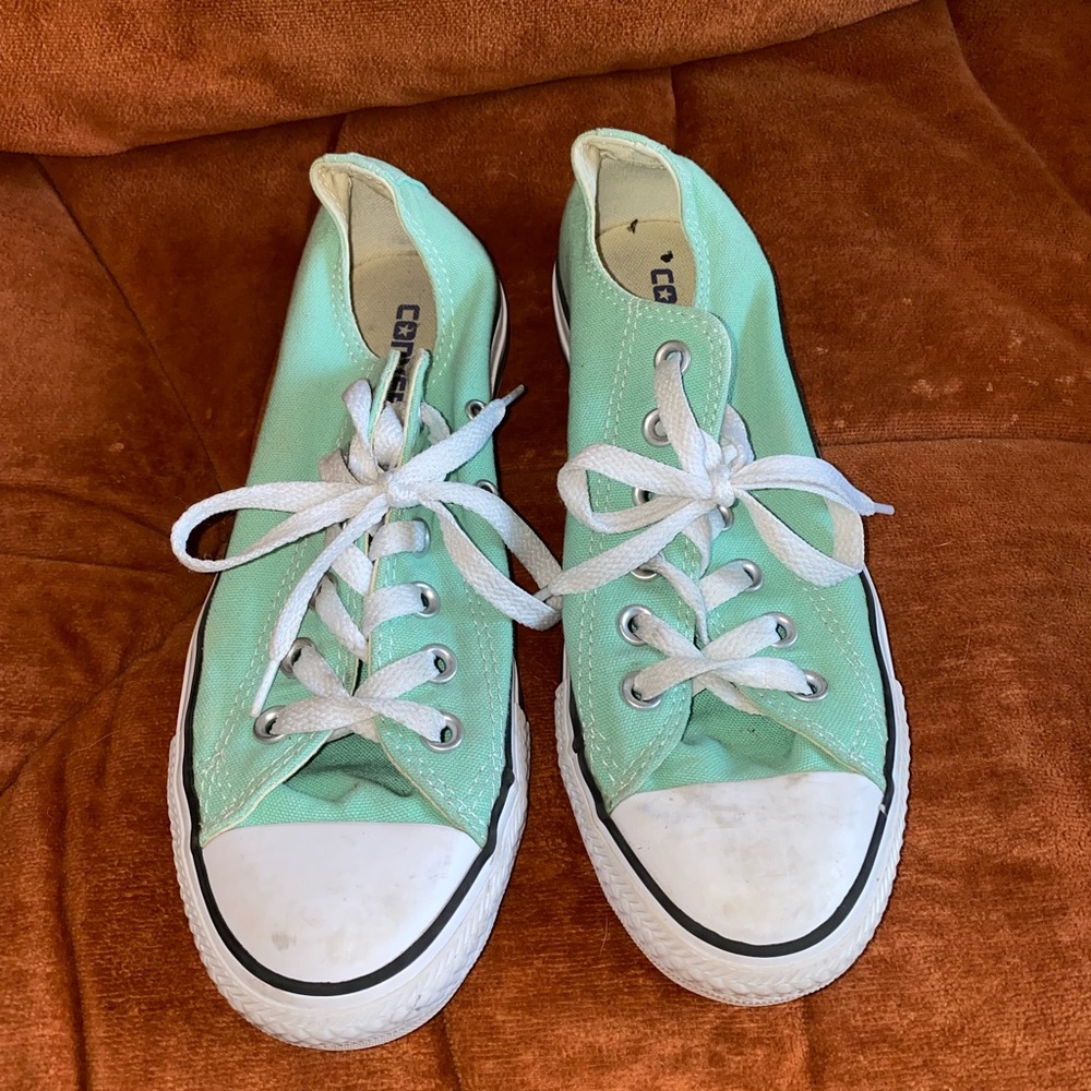 Mint converse shoes
